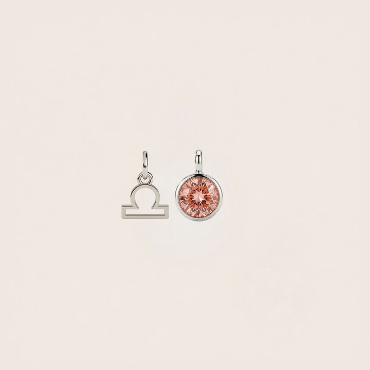 Libra Celestial Pair – Rhodium Plated over Sterling Silver