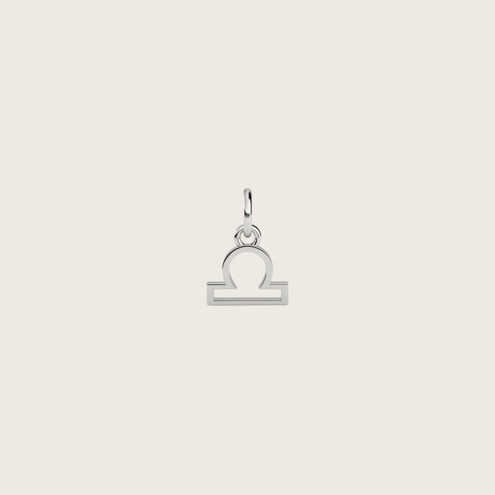 Libra Zodiac Charm – Rhodium Plated over Sterling Silver
