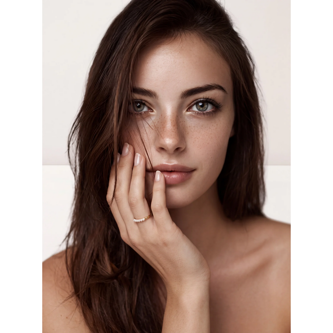 18K Gold Plated Linea Perla Ring