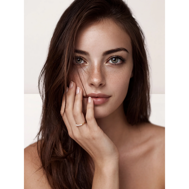 18K Gold Plated Linea Perla Ring