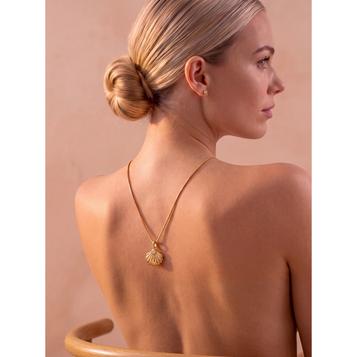 18K Gold Vermeil Margalo Oyster - Shaped Pendant Necklace