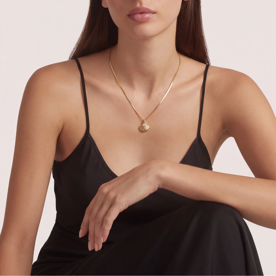 18K Gold Vermeil Margalo Oyster - Shaped Pendant Necklace
