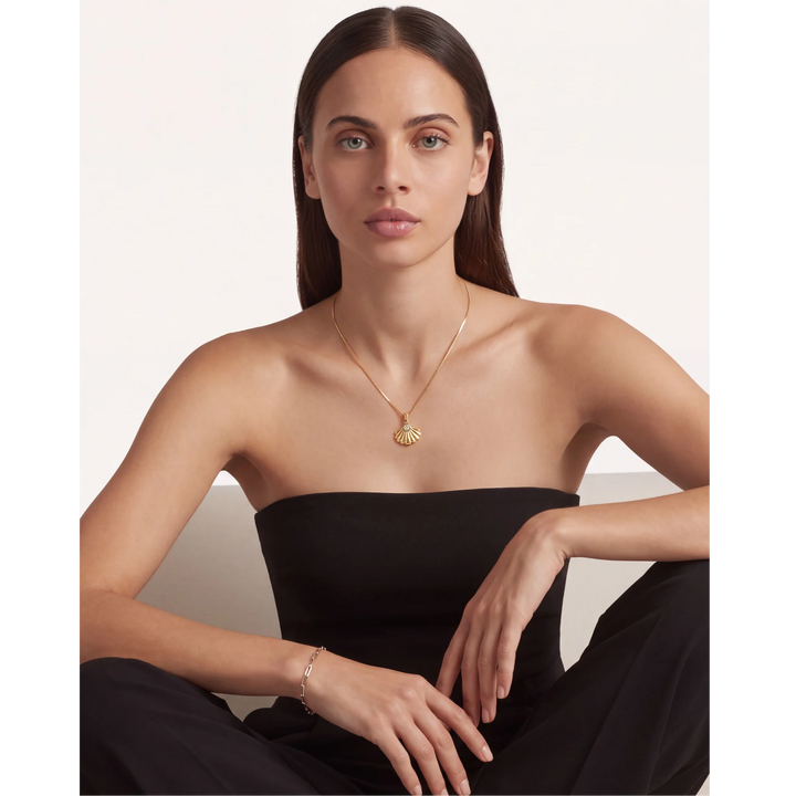 18K Gold Vermeil Margalo Oyster - Shaped Pendant Necklace