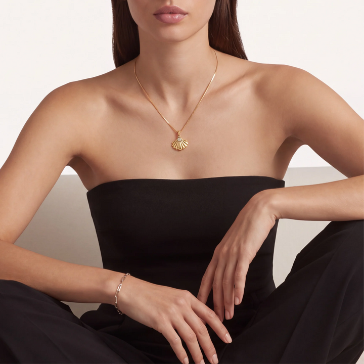 18K Gold Vermeil Margalo Oyster - Shaped Pendant Necklace
