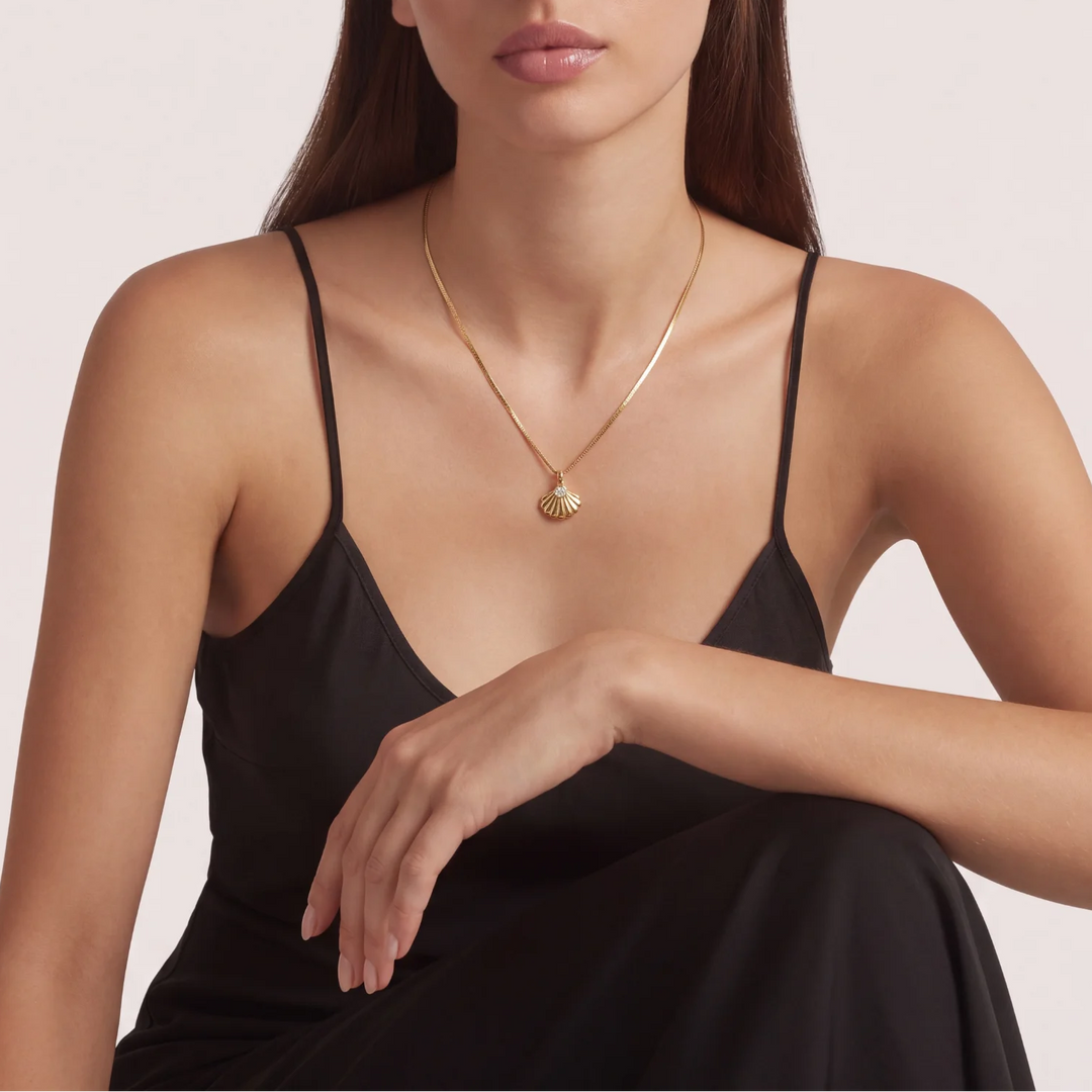 18K Gold Vermeil Margalo Oyster - Shaped Pendant Necklace