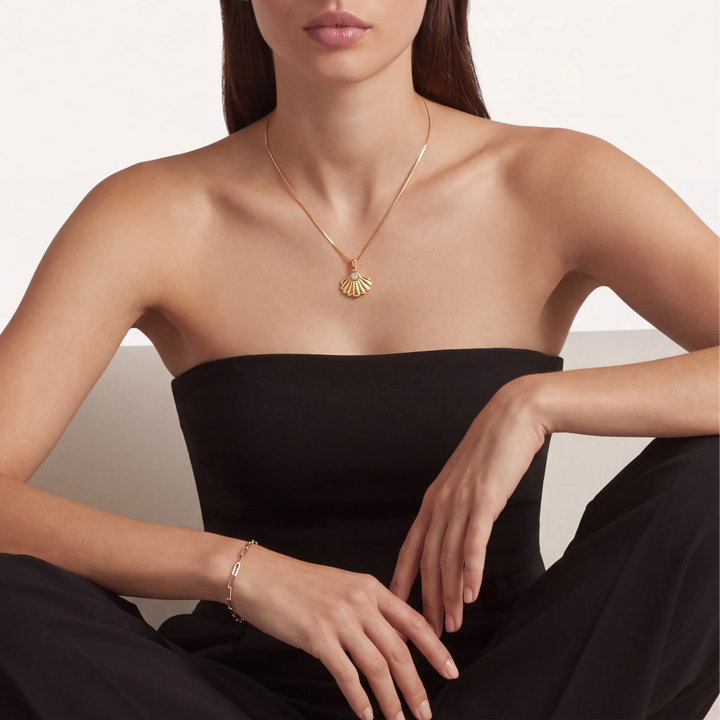 18K Gold Vermeil Margalo Oyster - Shaped Pendant Necklace