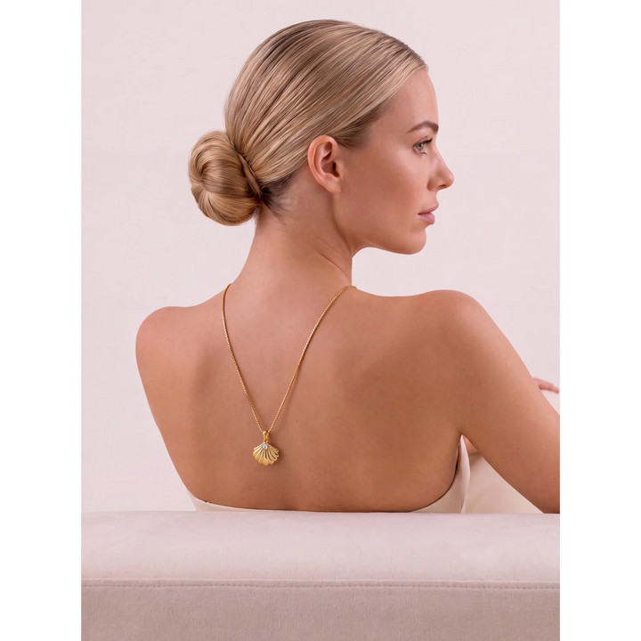 18K Gold Vermeil Margalo Oyster - Shaped Pendant Necklace