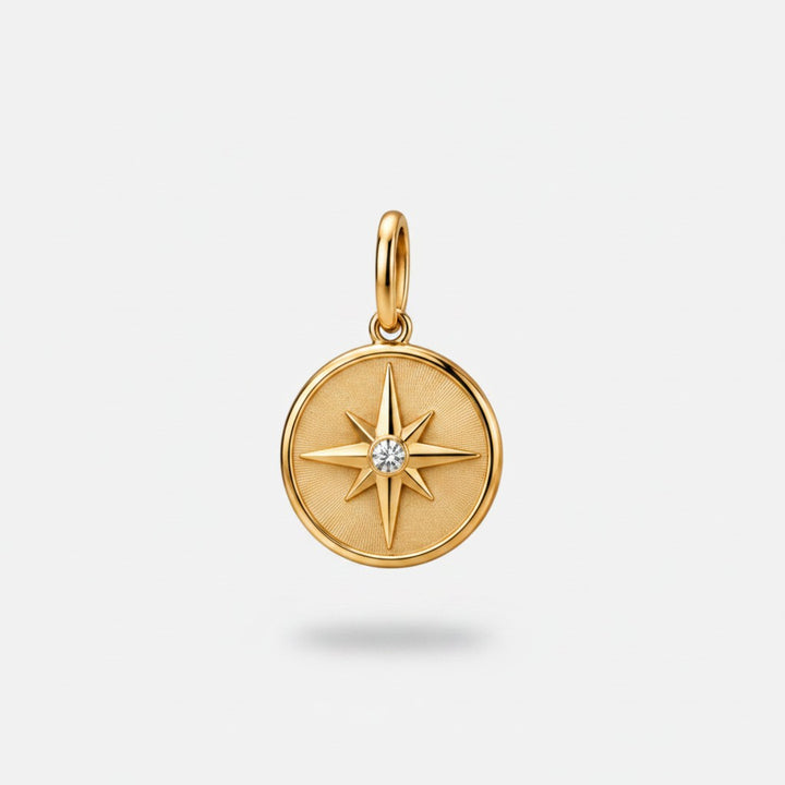 Maris Compass Pendant – 18K Gold Plated over Sterling Silver
