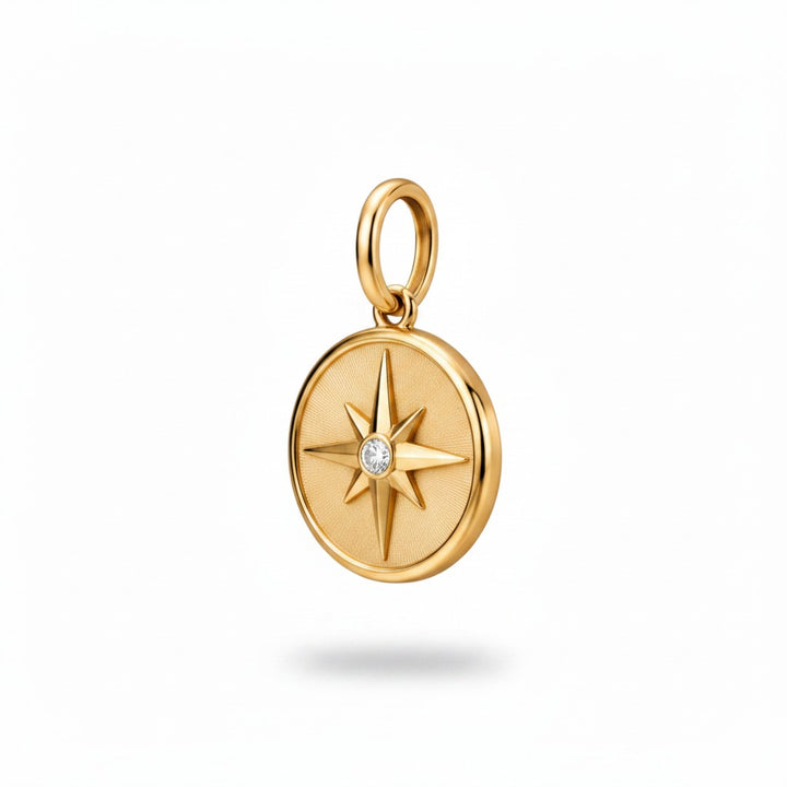 Maris Compass Pendant – 18K Gold Plated over Sterling Silver