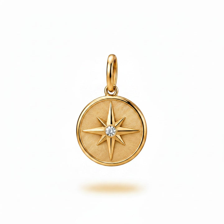 Maris Compass Pendant – 18K Gold Plated over Sterling Silver