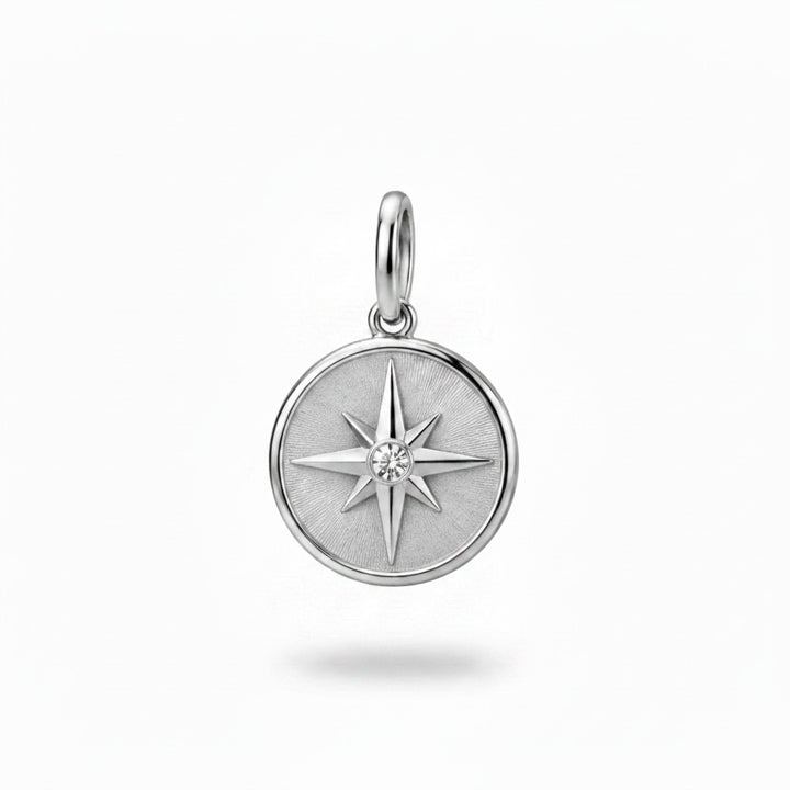Maris Compass Pendant – Rhodium Plated over Sterling Silver