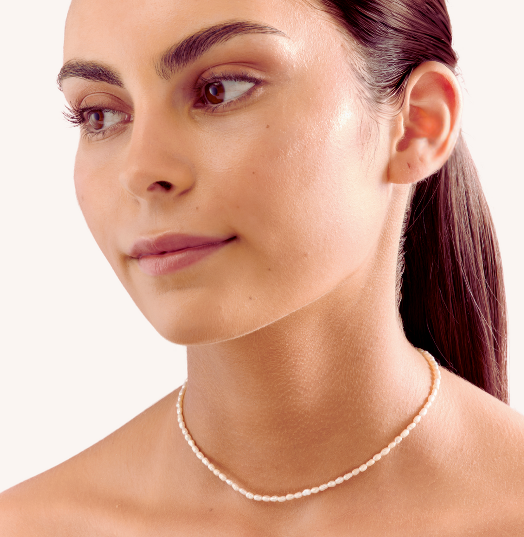 18K Gold Marjaan Seed Pearl Necklace