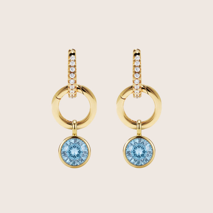 December Blue Topaz Birthstone Charm – Gold Plated over Sterling Silver