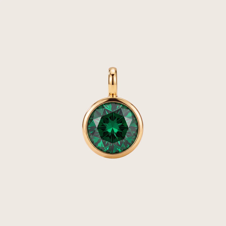 May Emerald Birthstone Charm – 18K Gold Plated over Sterling Silver