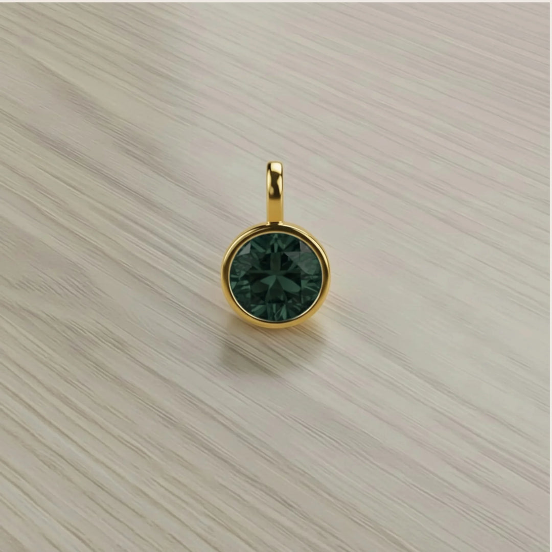 May Emerald Birthstone Charm – 18K Gold Plated over Sterling Silver