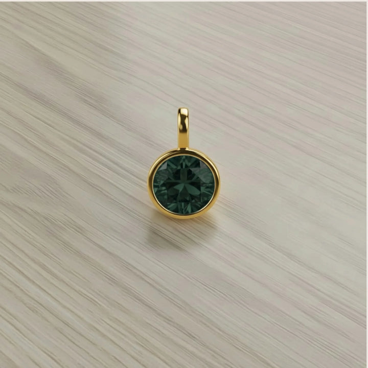 May Emerald Birthstone Charm – 18K Gold Plated over Sterling Silver