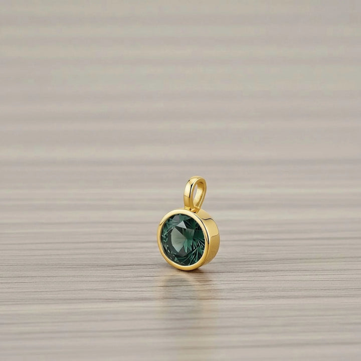 May Emerald Birthstone Charm – 18K Gold Plated over Sterling Silver