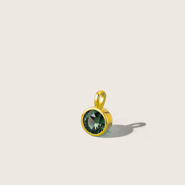 May Emerald Birthstone Charm – 18K Gold Plated over Sterling Silver