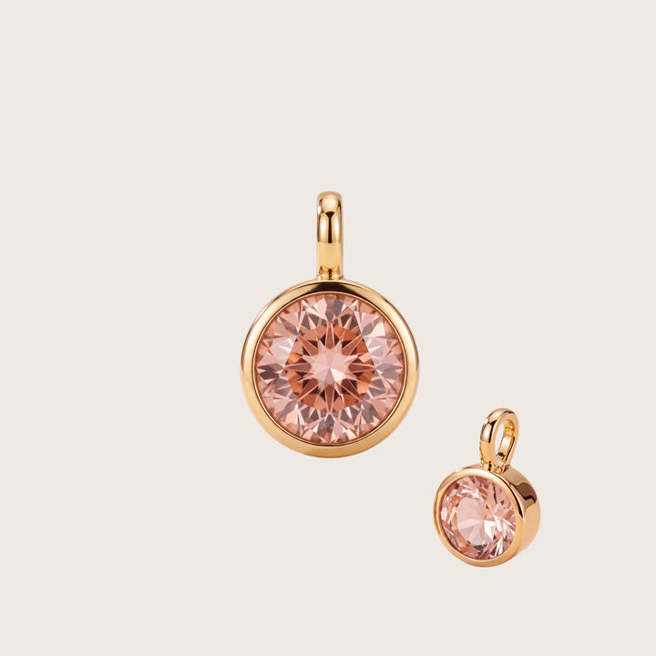 October Morganite Birthstone Charm – Gold Plated over Sterling Silver
