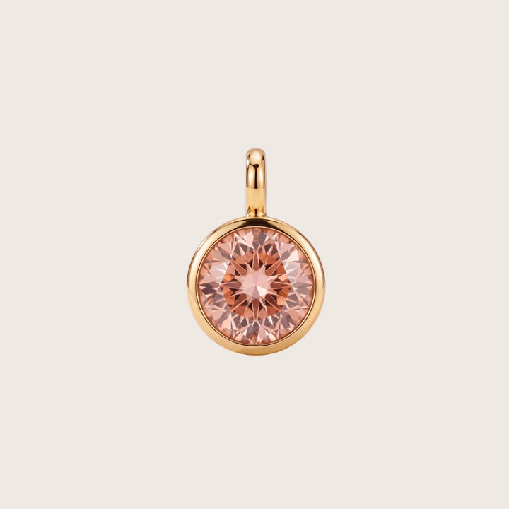 October Morganite Birthstone Charm – Gold Plated over Sterling Silver
