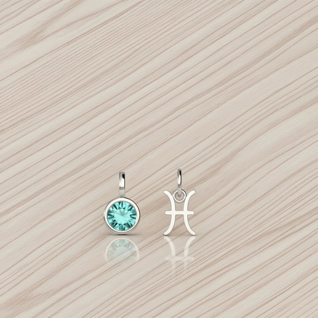 Pisces Celestial Pair – Rhodium Plated over Sterling Silver