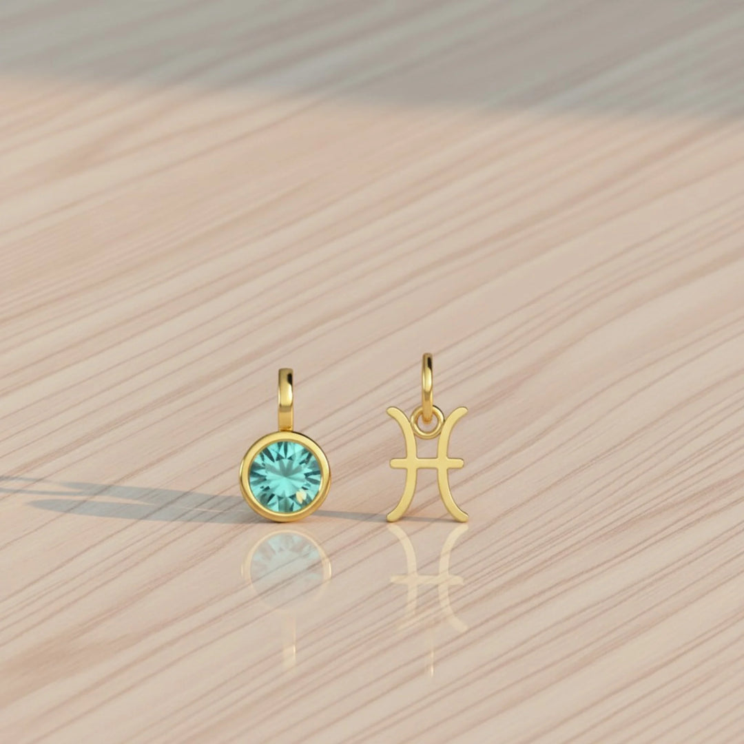 Pisces Celestial Pair – 18K Gold Plated over Sterling Silver