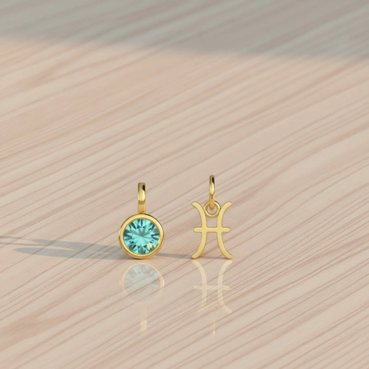 Pisces Celestial Pair – 18K Gold Plated over Sterling Silver