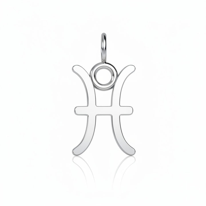 Pisces Zodiac Charm – Rhodium Plated over Sterling Silver
