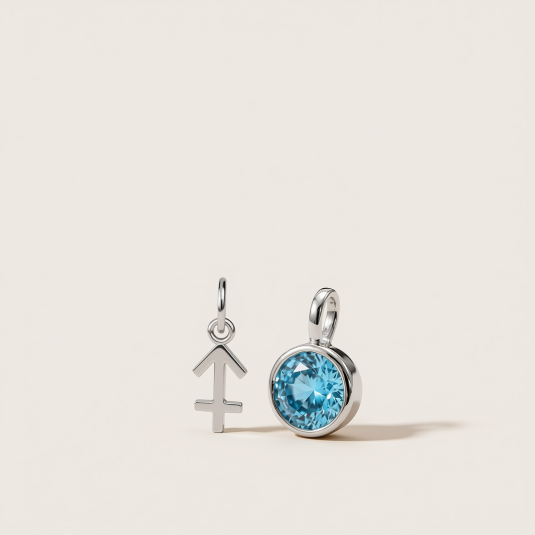 Sagittarius Celestial Pair – Rhodium Plated over Sterling Silver