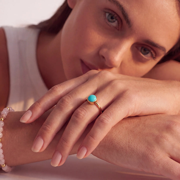 14K Gold Filled Turquoise Stacking Ring