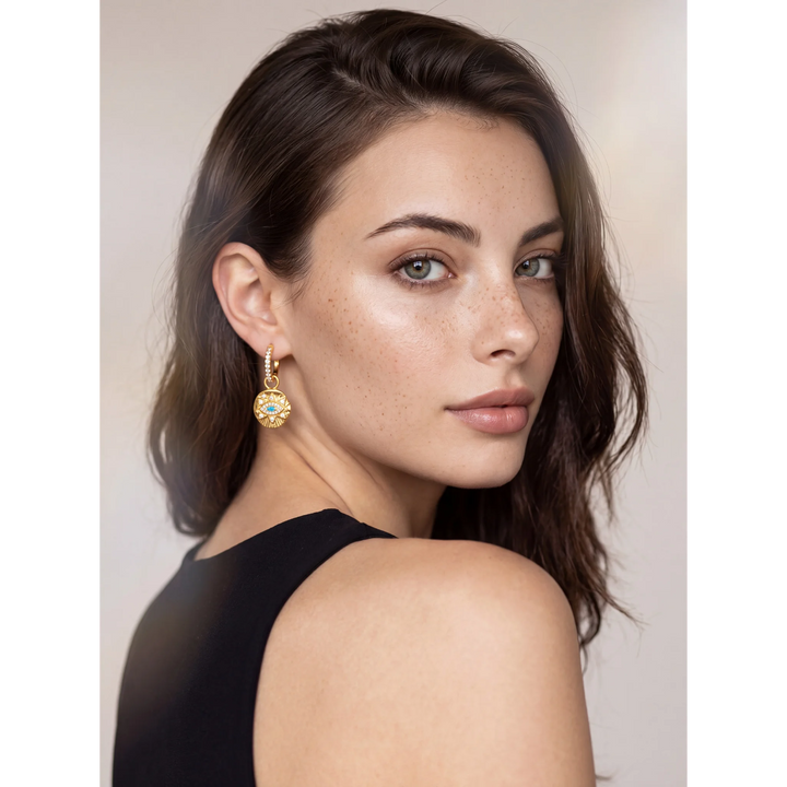 18K Gold Plated Vintage Evil Eye Set